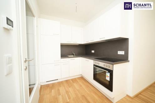 WORAUF WARTEN!!! Traumhafte 2-Zimmer-Wohnung mit sonnigem Balkon, edler Tischlerküche und Tiefgaragenplatz - Erstbezug in bester Lage!