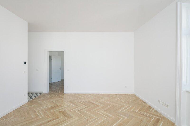 Wohnkche mit Blick ins Schlafzimmer
