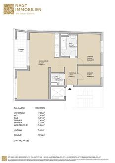 Nahe Westbahnhof! Gut aufgeteilte 3-Zimmer-Wohnung mit Loggia zu vermieten!