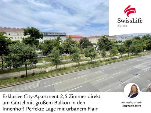 Exklusive City-Apartment 2,5 Zimmer direkt am Grtel mit groem Balkon in den Innenhof! Perfekte Lage mit urbanem Flair