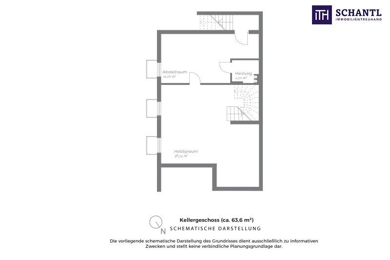 Grundriss Kellergeschoss, Schematische Darstellung
