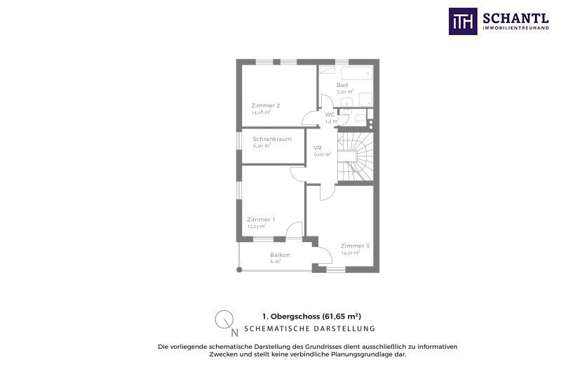 Grundriss, 1. Obergeschoss, Schematische Darstellung