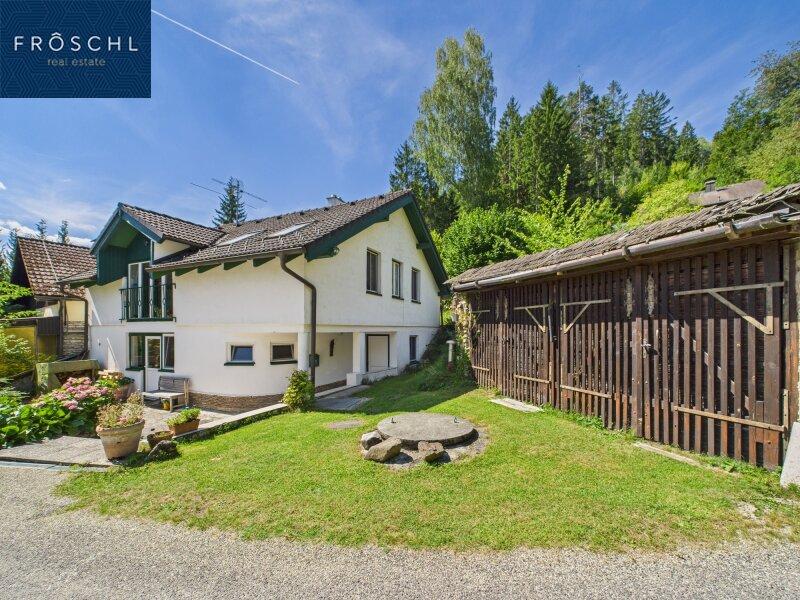 Ansicht Haus B und Eingang Scheune