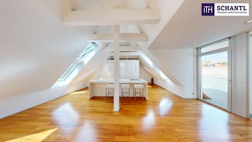 Ihr Traum mit Schlossbergblick! Exklusives Penthouse in Geidorf mit atemberaubender Dachterrasse, eleganten Einbaumöbeln und gemütlichem Kamin