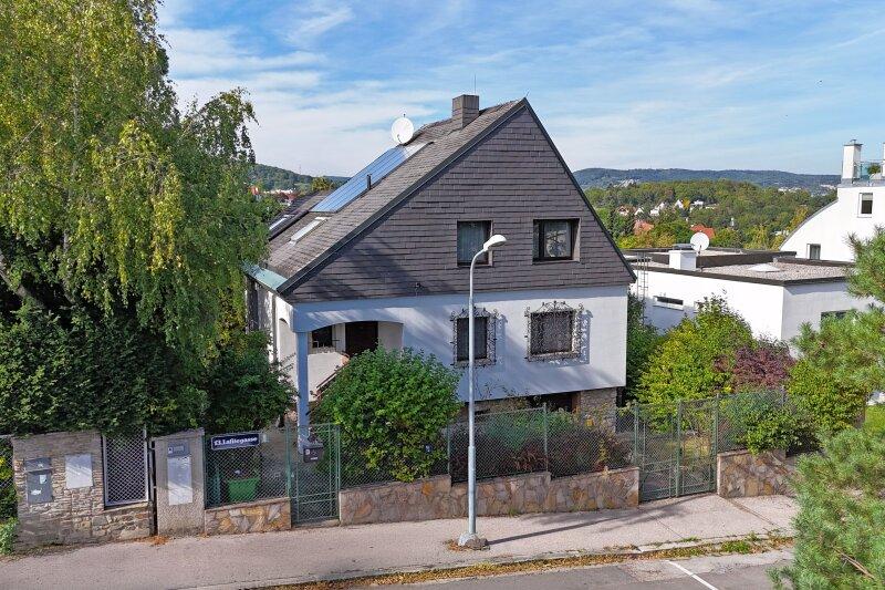Straenseitige Hausansicht Drohne