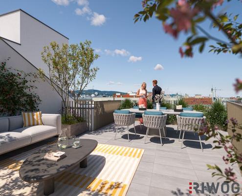 DG-ERSTBEZUG | Atemberaubender Fernblick | Dachterrasse | ca. 3 m Raumhöhe | Fernwärme & Klimaanlage | TG-Stellplatz optional | Nachhaltiges Wohnbauprojekt