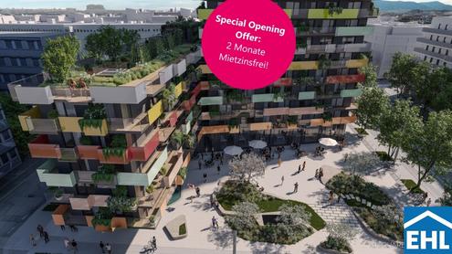 Nachhaltiger Lifestyle in modernem Stadtquartier