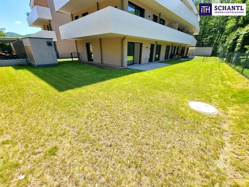 Ein Stck Natur - ganz fr sich allein! Das perfekte Familienparadies! Geniale Neubauwohnung mit WOW-Effekt! Riesiger Eigengarten und Terrasse + 4 Zimmer + Grn wohin das Auge reicht + Luftwrmepumpe!