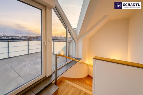 Neubau-Dachgeschoss-Maisonette mit 2 Terrassen, Weitblick, Klimaanlage & Fubodenheizung