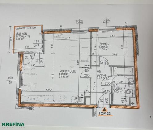 Hardtmuthgasse/Leebgasse: Gepflegte 2 Zimmer-Balkonwohnung - Wohnküche - 3. Liftstock - Gute Infrastruktur