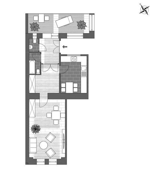Grundriss Variante nach Umbau