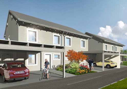 Doppelhaushälfte in Alkoven mit Doppelcarport