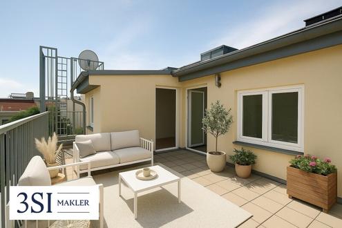 Dachgescho-Maisonette mit optimaler Aufteilung fr viel Privatsphre und grozgiger Ostterrasse