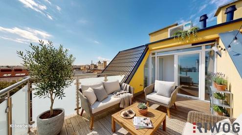 DG-Terrassen-Maisonette Wohnung mit Fernblick in saniertem Altbau | 4 Min. zur U3 Ottakring | 360� Besichtigung