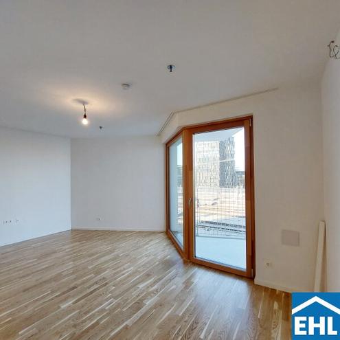 Sonnwendviertel: 1-Zimmer-Wohnung mit Balkon im 16. OG - Fitnessraum, Co-Working & Rooftop-Terrasse inklusive!