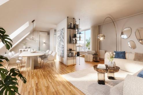 DG-AUSBAU im ALTBAU: klimatisierte 2-Zimmer-Maisonettewohnung inkl. neuer Küche