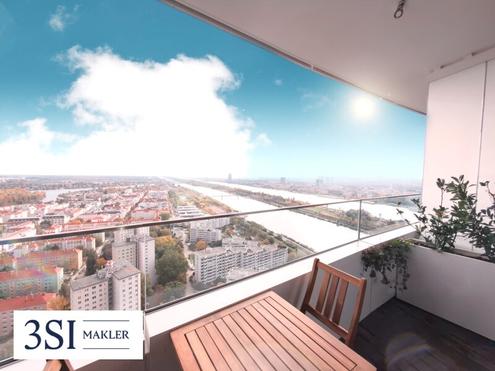 Möbliert, Pool, Sauna, Fitness in den DANUBEFLATS wohnen mit Luxusausstattung und phantastischem Ausblick