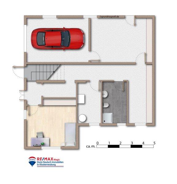 Grundriss Erdgeschoss + Kellergeschoss mbliert