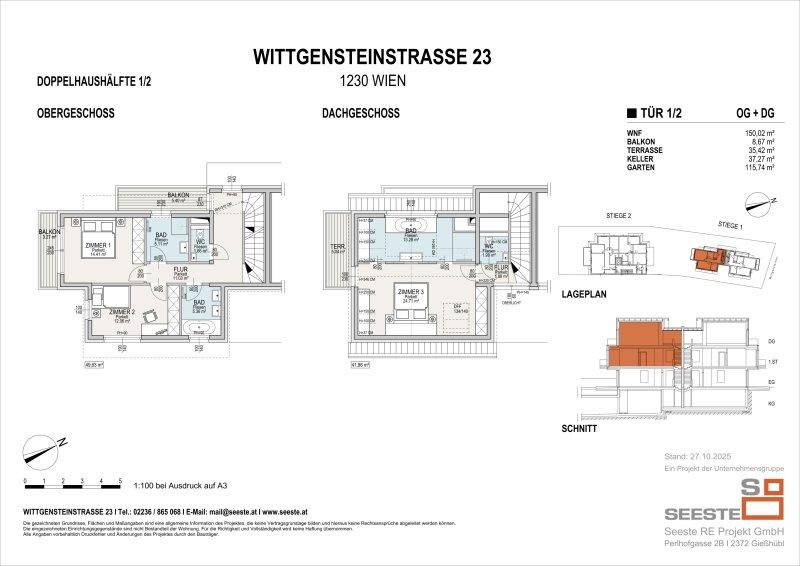 Grundriss Obergeschoss + Dachgeschoss DH1/2