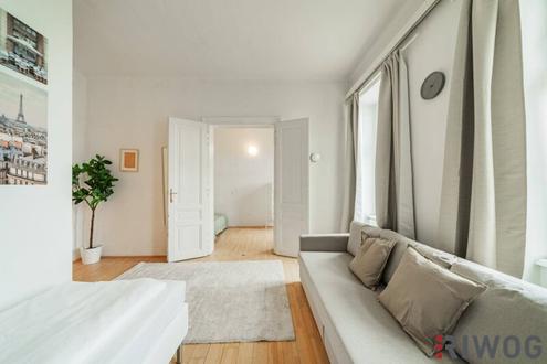 RETRO-CHIC II 2 ZIMMER ALTBAUWOHNUNG II 1. OG MIT LIFT II  53m²  EIGENGARTEN II AIRBNB oder SELBST EINZIEHEN II SOFORT NUTZBAR II NÄHE U6/AKH/VOLKSOPER/WUK