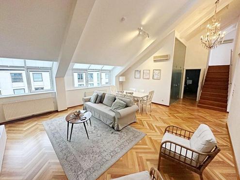 DACHGESCHOSS, OPERNRING, klimatisiertes 110 m2 Dachgeschoss mit 20 m2 Terrasse, 3 Zimmer, K�che, 2 B�der