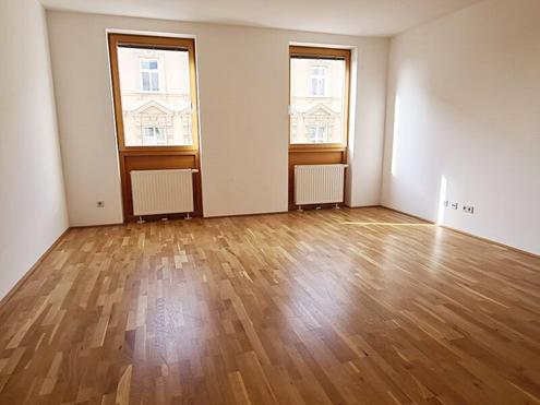 MOSSBACHERGASSE, sonnige 63 m Neubau mit 12 m Loggia/Terrasse, Wohnkche, 1 Zimmer, Wannenbad, Parketten, 3. Liftstock