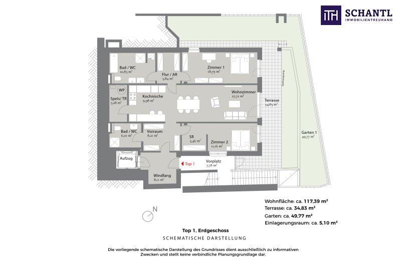 Grundriss Top 1, Schematische Darstellung