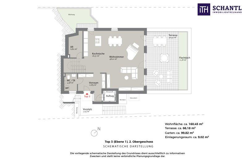 Grundriss Top 3, Ebene 1, Schematische Darstellung