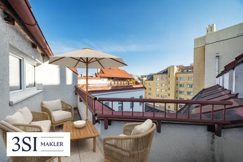 Klausgasse 46: Helle 1,5-Zimmer-Dachgeschoßwohnung mit hofseitiger Terrasse