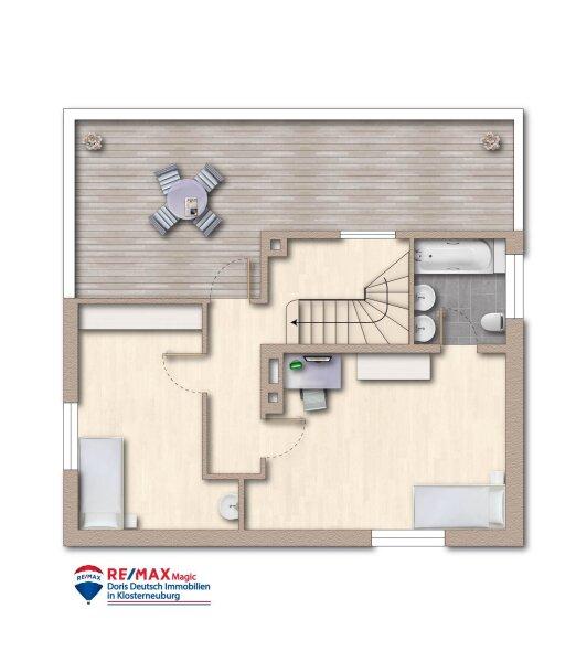 Grundriss Obergeschoss m�bliert