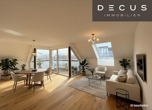Wohnen mit Glorietteblick - Elegante 2-Zimmer-Dachgeschosswohnung mit zwei Terrassen