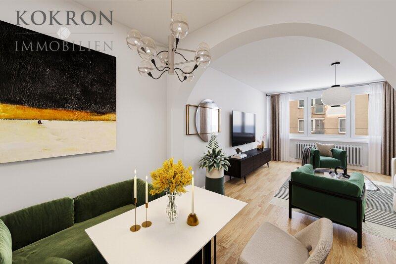 Wohnzimmer (vom Essplatz aus) mit Einrichtungsidee