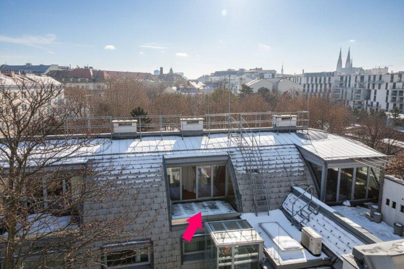 Ausrichtung der Dachterrasse nach Westen