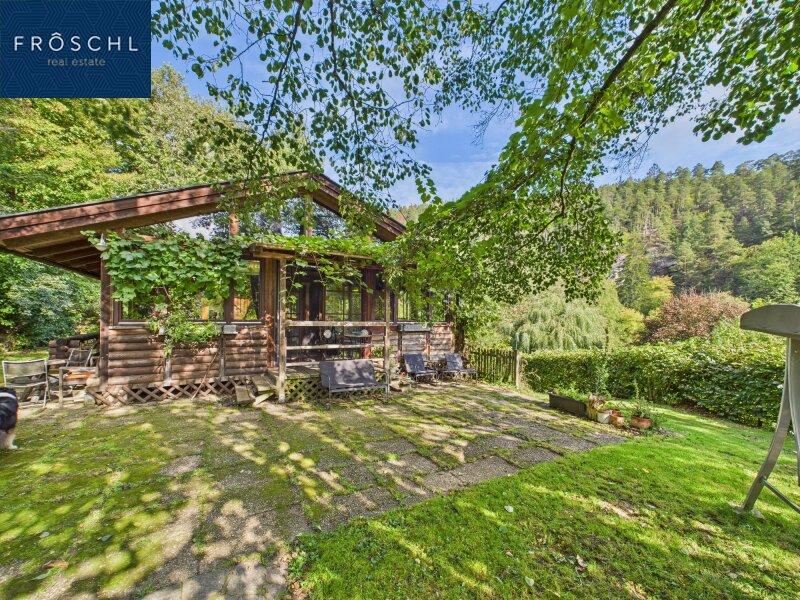 Ansicht zum Eingang der Veranda