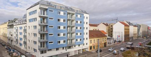 2-Zimmer-Neubauwohnung mit Markenk�che, 5,43m� Balkon und Kellerabteil - Innenhofseitige Ausrichtung