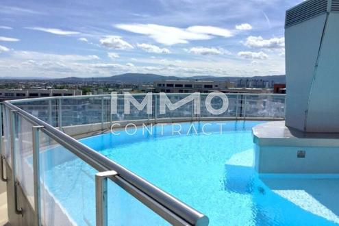 Voll möblierte 3 Zimmer Wohnung mitLoggia, Pool, Sauna, Terrasse und Fitnessbereich am Wienerberg!