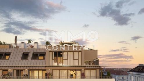 Innenhofseitige Dreizimmer-Wohnung im DG mit zwei Bädern, hofseitiger Balkon mit Abendsonne