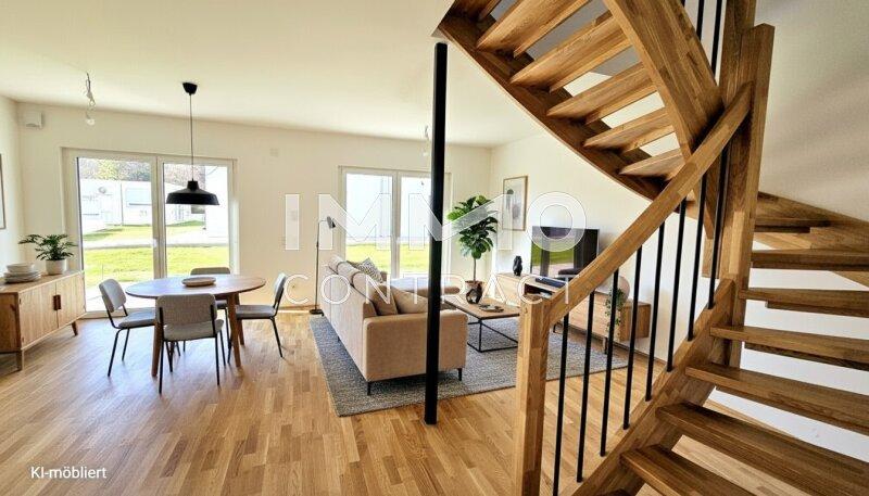 Wohnzimmer KI-m�bliert