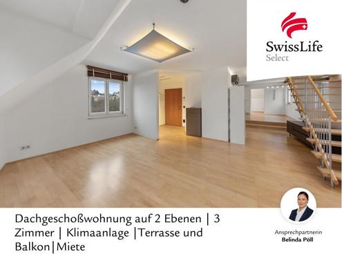 Dachgeschoßwohnung auf 2 Ebenen | 3 Zimmer | Klimaanlage | Terrasse und Balkon