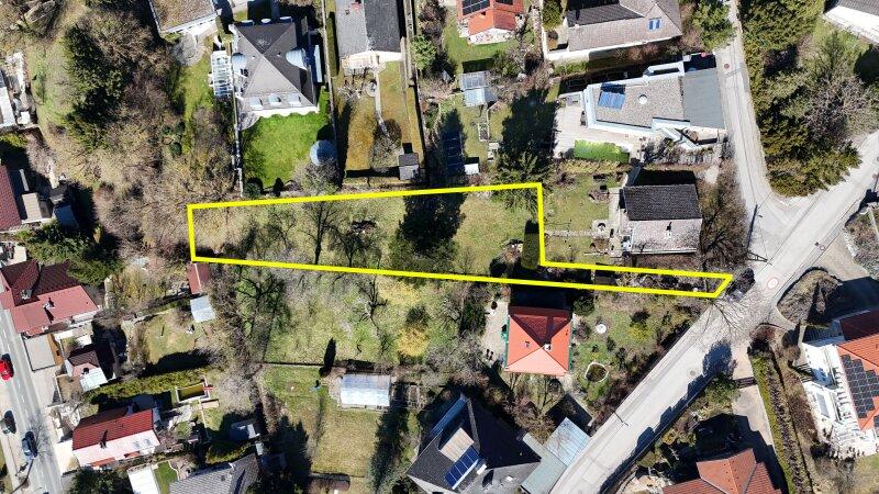 Draufsicht mit Markierung