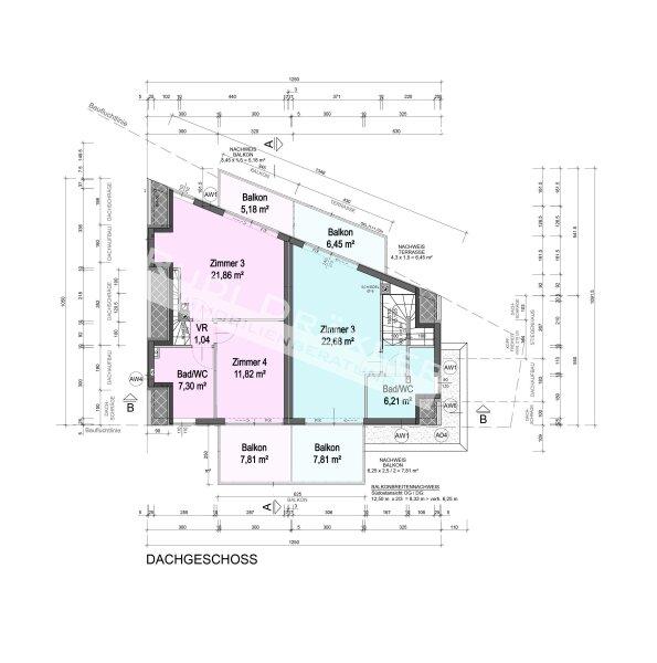 Dachgescho� (Eckhaus - hellblau)