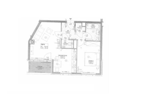 2-Zimmer-Neubauwohnung inkl Komplettküche, Loggia Außenfläche und Kellerabteil - Zugang über Jedleseer Staße 5 /PW10 1-06