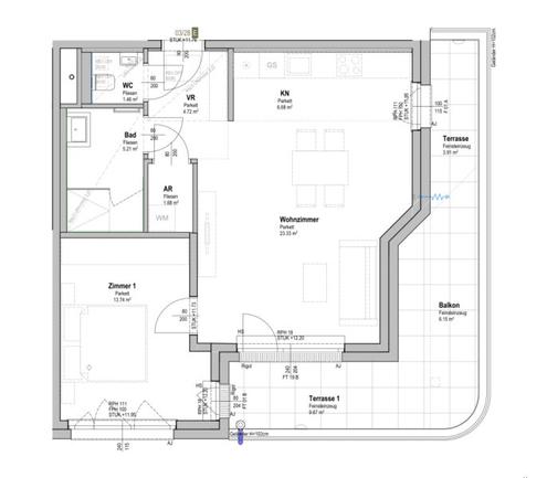 Wohnen im Viola Park! Erstbezug! 2-Zimmer-Wohnung mit Terrasse zu vermieten!
