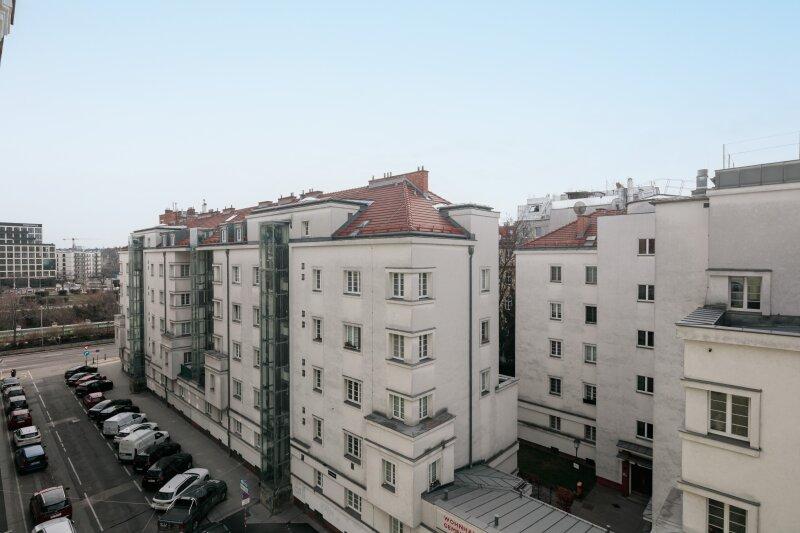 Aussicht stra�enseitig in Richtung Donaukanal