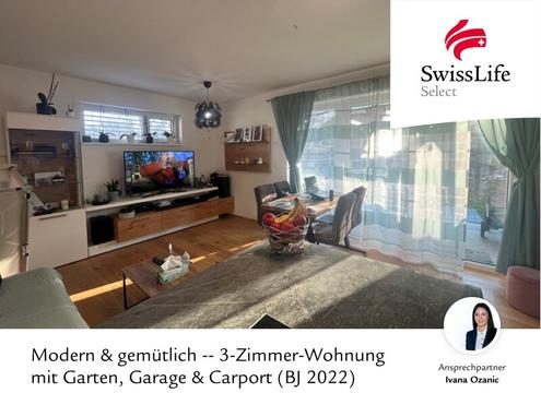 Modern & gem�tlich -- 3-Zimmer-Wohnung mit Garten, Garage & Carport (BJ 2022)