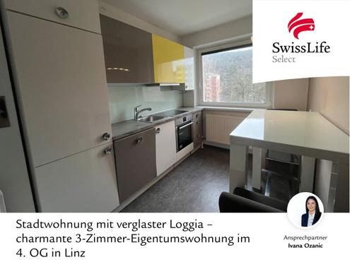 Stadtwohnung mit verglaster Loggia - charmante 3-Zimmer-Eigentumswohnung im 4. OG in Linz