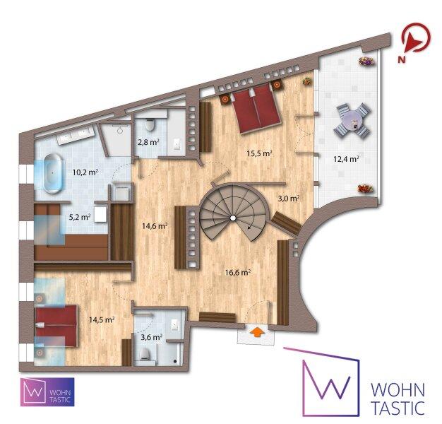 Planskizze 1. DG m�bliert