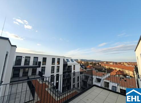 Terrassenwohnung mit Fernblick! Tiefgaragenplatz inklusive!