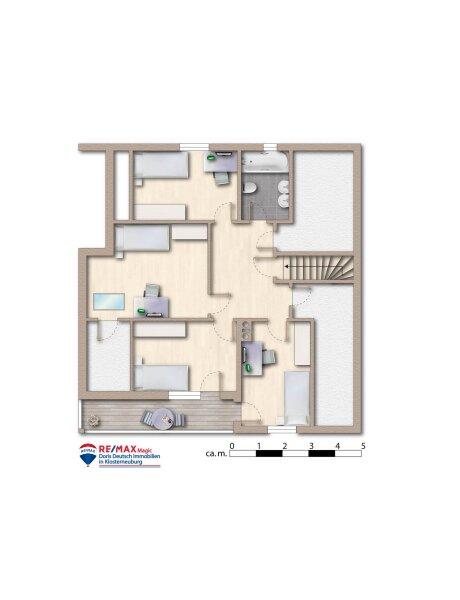 Grundriss Dachgeschoss m�bliert