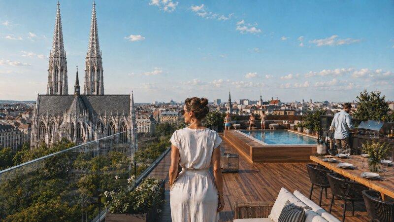 Blick Dachterrasse Votivkirche